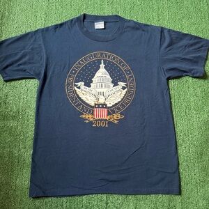 Vintage Single Stitch George Bush 2001 Inauguration Y2K Tee Shirt Large